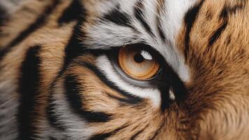 Close-Up View of a Tiger's Eye Showcasing Its Striking Colors and Unique Patterns in Nature's Magnificence photo