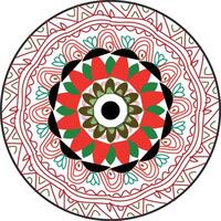 A circular design with red, green and black colors vector