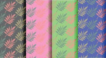 A set of four different colored seamless patterns vector
