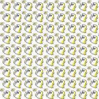 A pattern with a yellow and white cartoon character vector