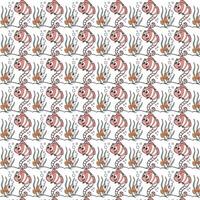 A pattern with fish and plants on it vector