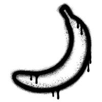 banana in graffiti style on white background. vector