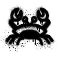 Spray Painted Graffiti Crab isolated with a white background. vector