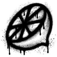 Spray Painted Graffiti Lemon Sprayed isolated with a white background. vector