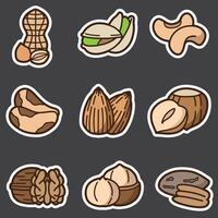 set of nuts good for sticker, badge, element design, icon, printable, etc vector