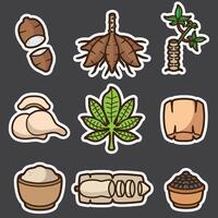 set of cassava good for sticker, badge, printable, element design, icon, etc vector