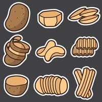 set of potato good for sticker, element design, icon, badge, etc vector