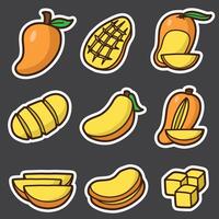 set of mango good for sticker, badge, element design, icon, printable, etc vector