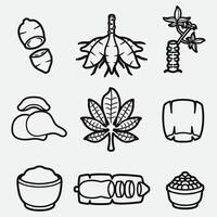 set of cassava good for sticker, badge, element design, printable, icon, etc vector