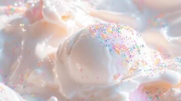 A close up of a bowl of ice cream with sprinkles photo
