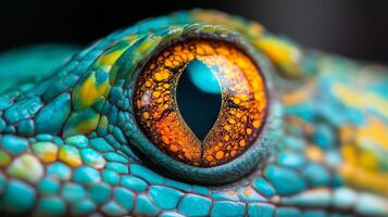 A close up of a lizard's eye photo