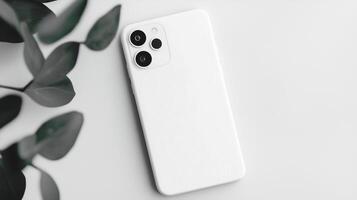White Smartphone Product Shot Minimalist Design photo