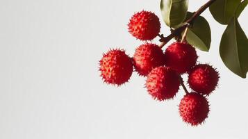 A bunch of red berries on a branch photo