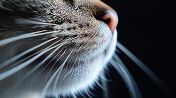 A close up of a cat's face photo