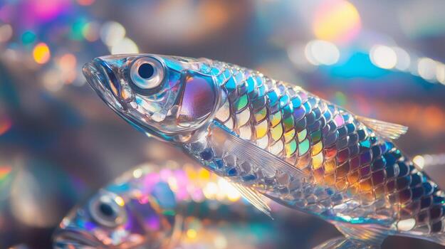 A close up of a fish with colorful eyes photo