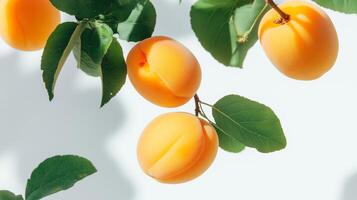 Apricot fruit on a branch photo