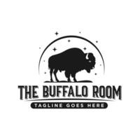 black buffalo farm business logo vector