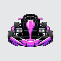 Go-Kart pink color isolated on a light background vector