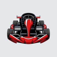 Go-Kart red color automotive isolated on a light background vector