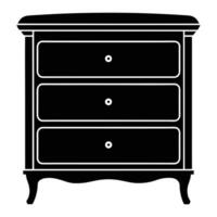 a black and white illustration of a chest of drawers vector