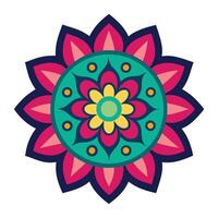 a colorful flower with a center in the center vector