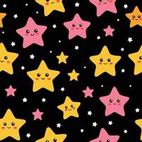 a pattern with stars and stars on a black background vector
