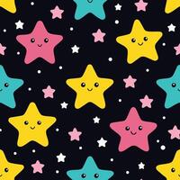 a pattern with stars and stars on a black background. vector