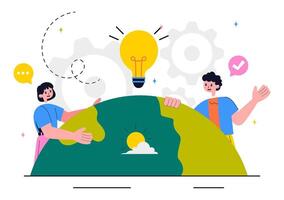 Flat Style Illustration for International Day of Cooperatives Featuring Global Unity and Cooperation vector