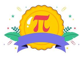 Greek Letters and Pie Slice for Pi Approximation Day Celebration vector