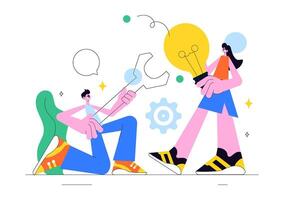 Flat Style Cartoon of World Youth Skills Day with Various Job and Business Skill Demonstrations vector