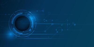 Digital eyeball and line on circuit board vector