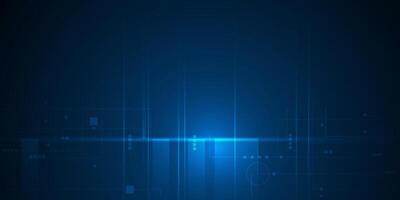 Abstract circuit board design with line, dot on dark blue background vector