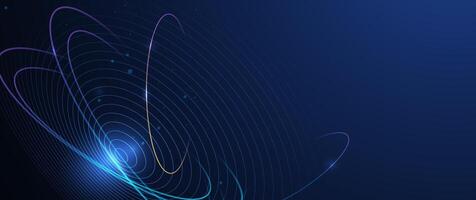 Dynamic geometric shape, wave flow line, light effect vector