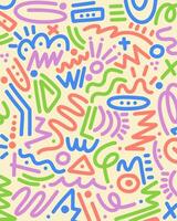 Abstract colorful line vintage memphis motif pattern background layout modern banner print art cover fabric textile editable vector