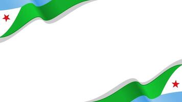 wavy djibouti flag frame background with copy space for text. djibouti national day vector