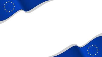 wavy European Union flag frame background with copy space for text. international day vector