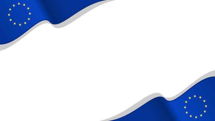 wavy European Union flag frame background with copy space for text. international day