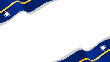 wavy Nauru flag frame background with copy space for text. Nauru national day vector