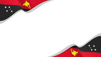 wavy papua ne guinea flag frame background with copy space for text. papua new guinea national day vector