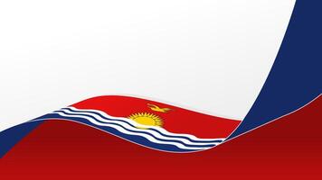 wavy Kiribati flag background with copy space for text. Kiribati national day vector