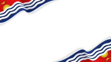 wavy Kiribati flag frame background with copy space for text. Kiribati national day vector