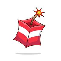 Tnt dynamite bomb floating cartoon icon illustration object isolated on white background vector