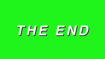 The End text on green background with shadow video