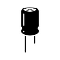 Electrolytic capacitor component icon isolated on white background. vector