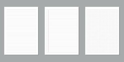 collection of lined notebook paper vector
