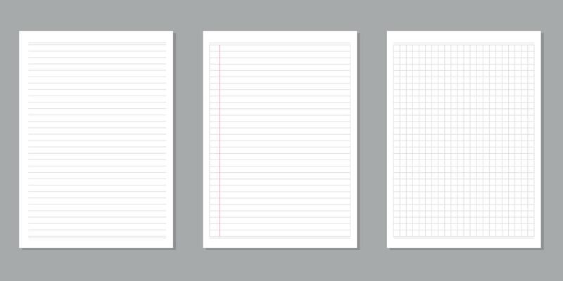 collection of lined notebook paper