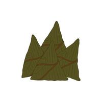 Bacang ketan Indonesian traditional snack cartoon icon illustration vector