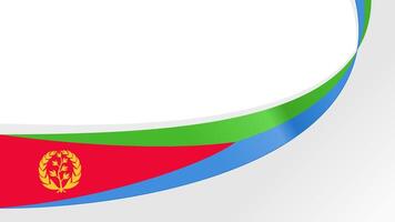 wavy eritrea flag ribbon background with copy space for text. eritrea national day vector