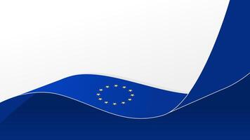 wavy European Union flag background with copy space for text. international day vector