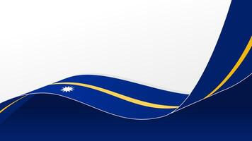 waving Nauru flag background with copy space for text. Nauru national day vector